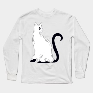 Mystery Ghost Cat Long Sleeve T-Shirt